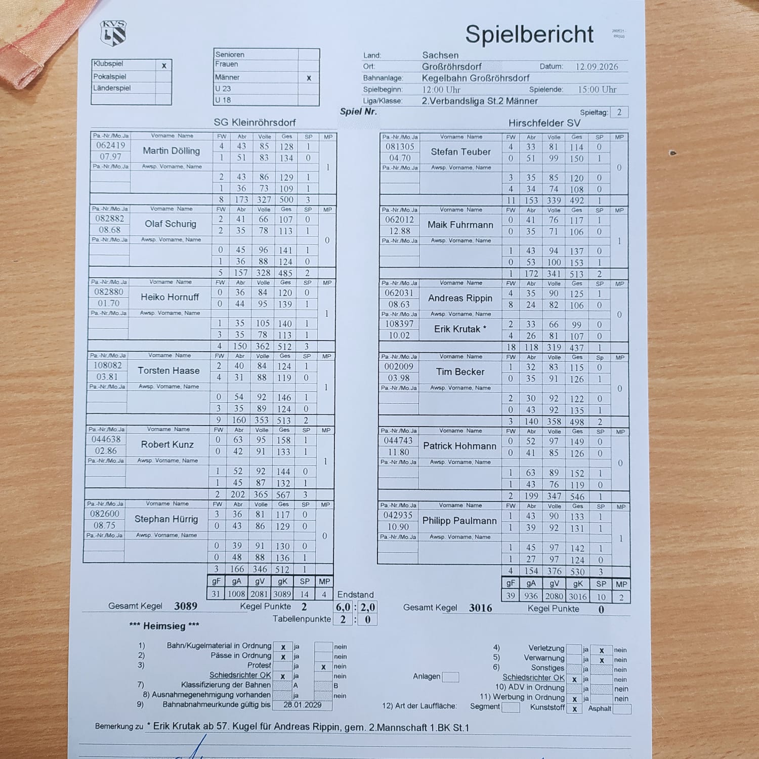 Ein komisches Spiel in Großröhrsdorf